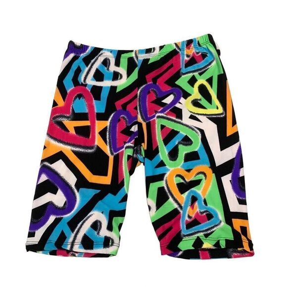 Graffiti Print Biker Shorts - Picture 1 of 4